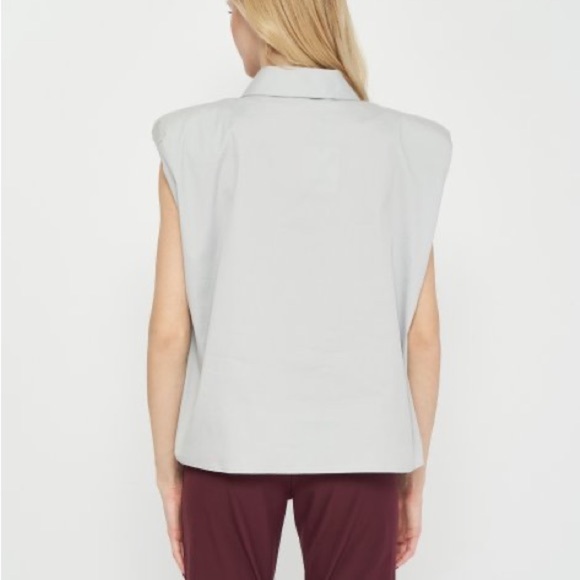 ZARA Limited Edition Sleeveless Shoulder Pad Shirt, Size M 4043/260 - Picture 6 of 11